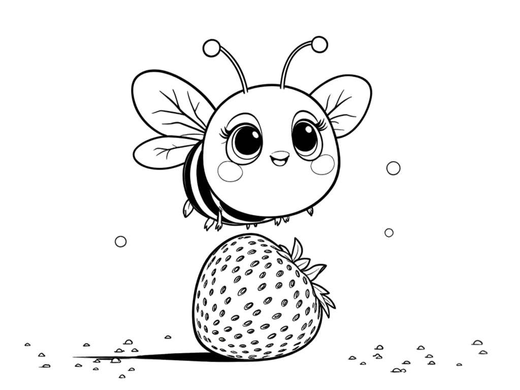 Digitale Bild " Erdbeer Biene"