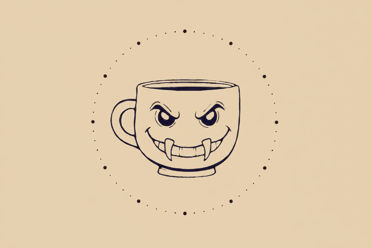 Sticker „Vampkaffeetasse“ Handmade – Unikat Aufkleber