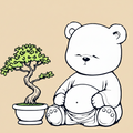 Sticker „Buddhabaer“ Handmade – Unikat Aufkleber