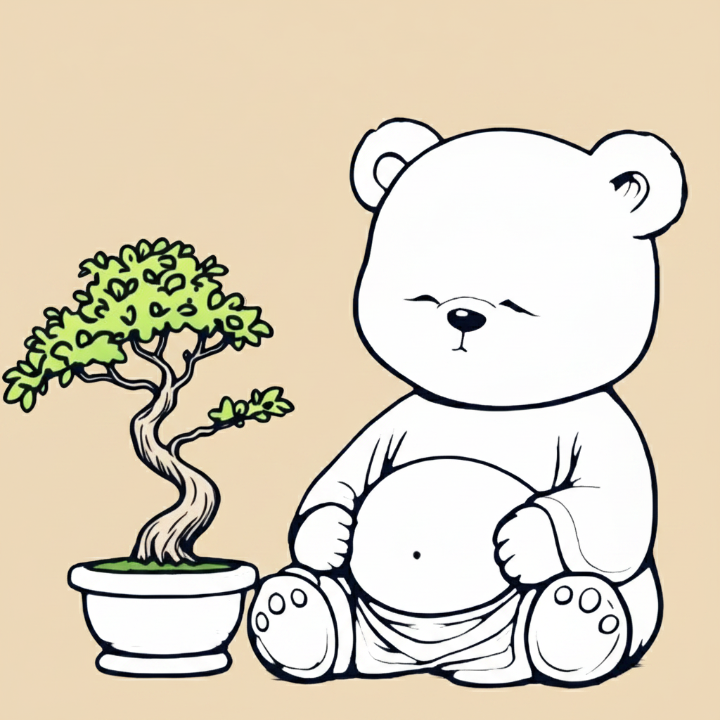 Sticker „Buddhabaer“ Handmade – Unikat Aufkleber