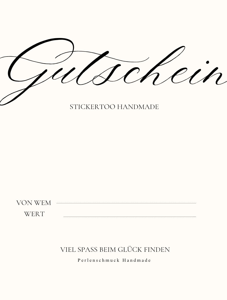 Stickertoo - Handmade ; Gutscheine
