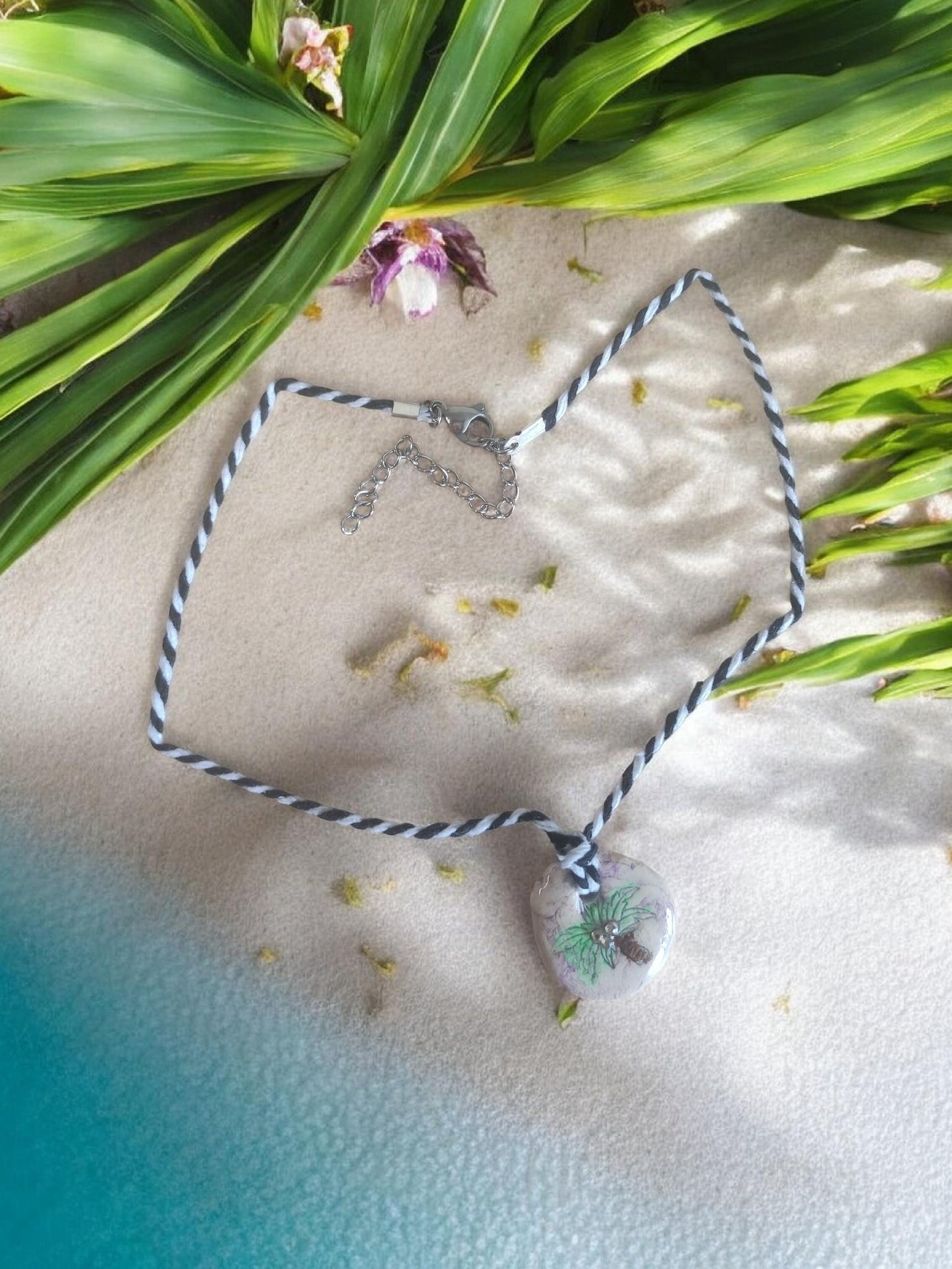 Baumwollkette Handmade " Palme"