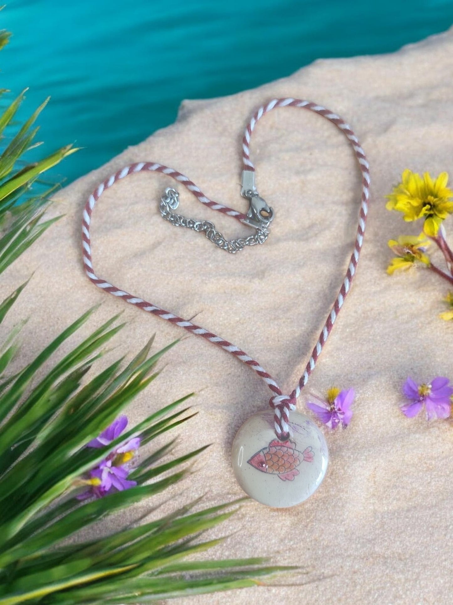 Baumwollkette Handmade " Fisch"
