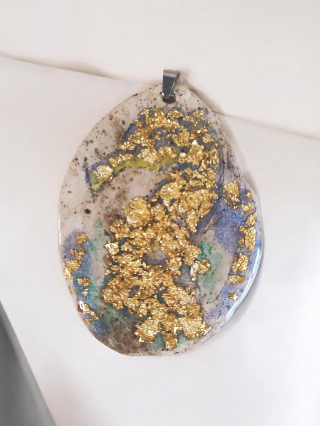 Marbel Stone Kettenanhänger Handmade " Seepferdchen"