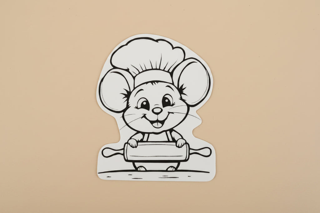 Sticker „Backmaus“ Handmade – Unikat Aufkleber
