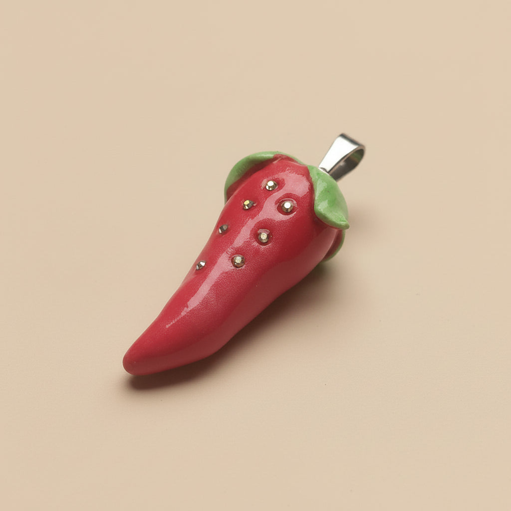 3D Schmuckanhänger Handmade „Chilli Red“ – Unikat Schmuck