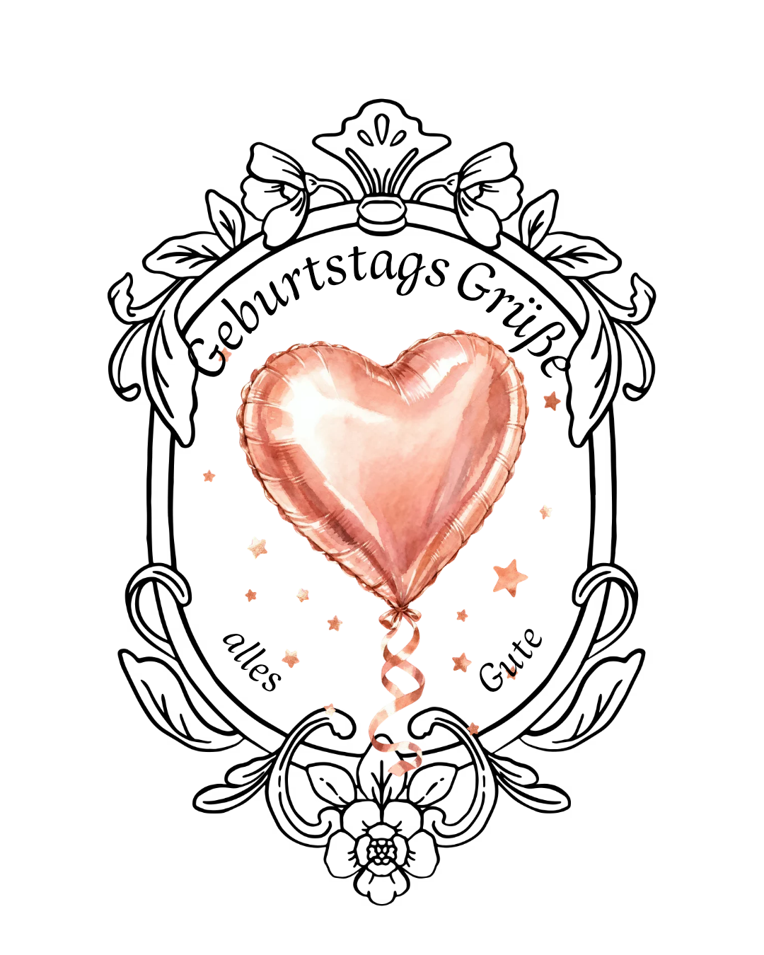 Digitales Produkt " Geburtstagskarte - Rotes Herz"