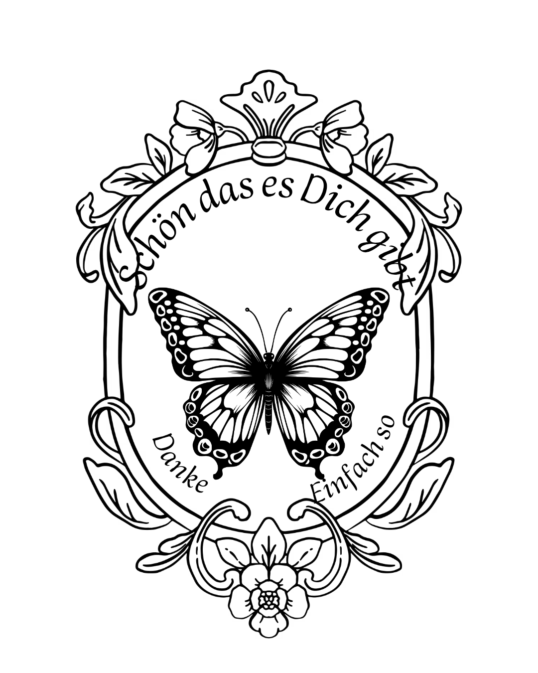 Digitales Produkt " Danksagung Postkarte- Schmetterling"