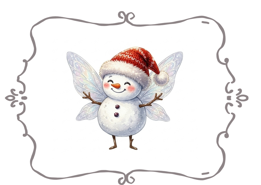 Digitales Produkt Weihnachtskarte " Elfenschneemann".