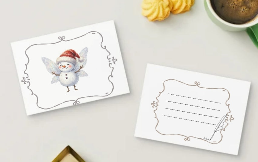Digitales Produkt Weihnachtskarte " Elfenschneemann".