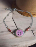 Handbemaltes Armband mit Wassermelonen-Motiv, Acrylfarben, Perlen, einzigartiger Schmuckanhänger