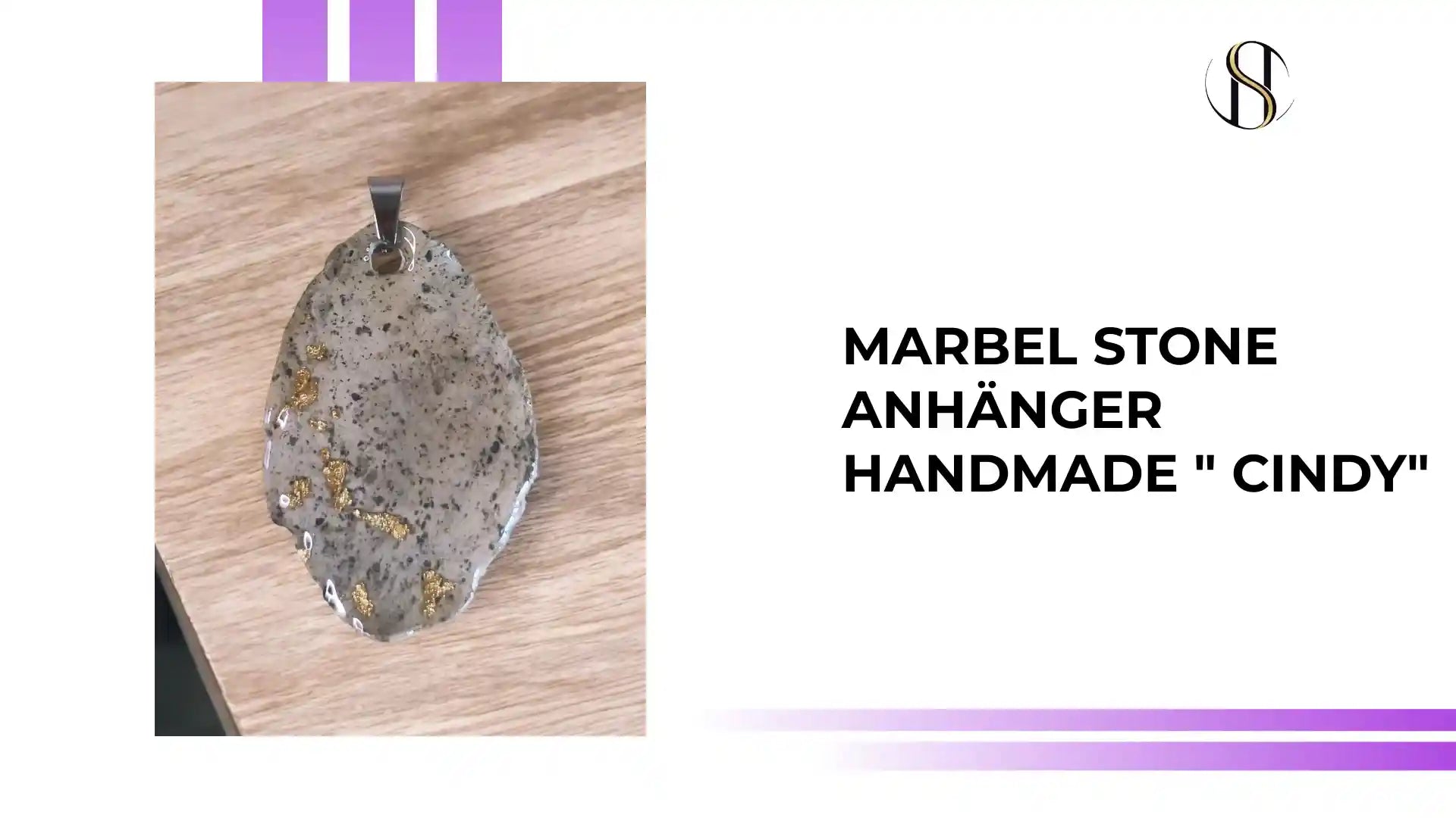 Marbel Stone Anh&auml;nger Handmade " Cindy" by@Outfy