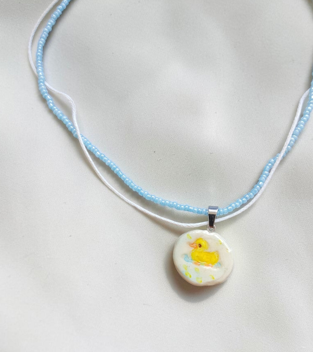 Perlenkette Handmade " Ente 1"