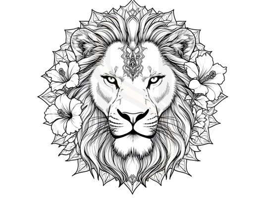 Digitales Bild " Mandala Löwe"