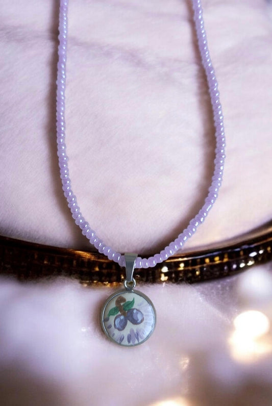 Halskette Handmade " Pflaume"