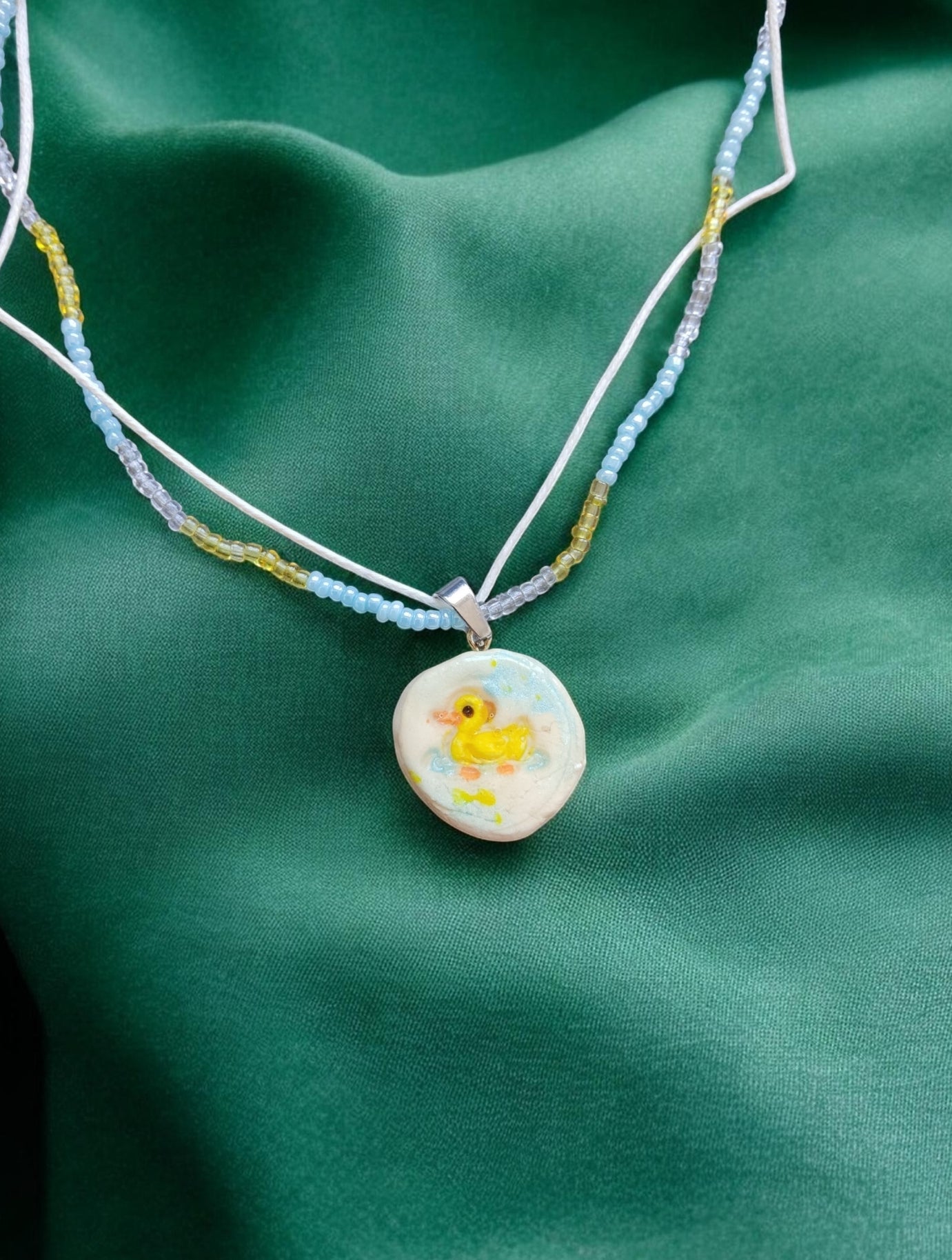 Perlenkette Handmade " Ente 2"