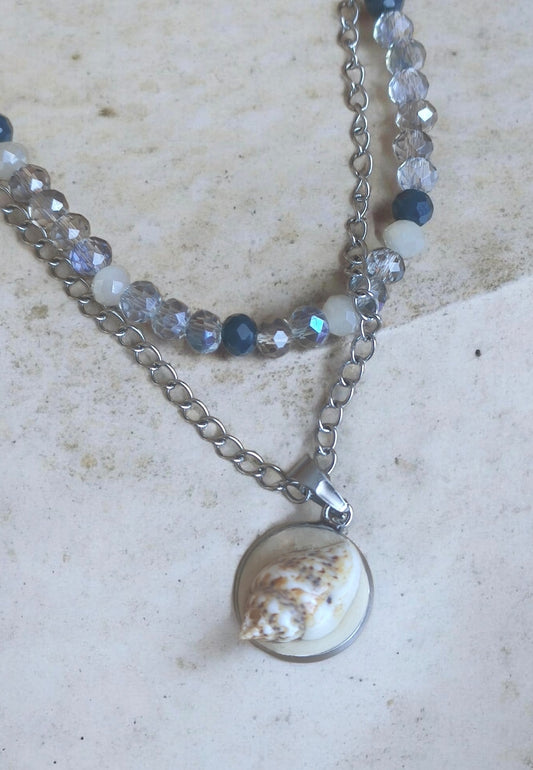 Doppelkette mit Muschelanhänger "Sunny"