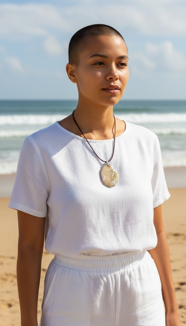 Marbel Stone Anhänger Handmade " Carla"