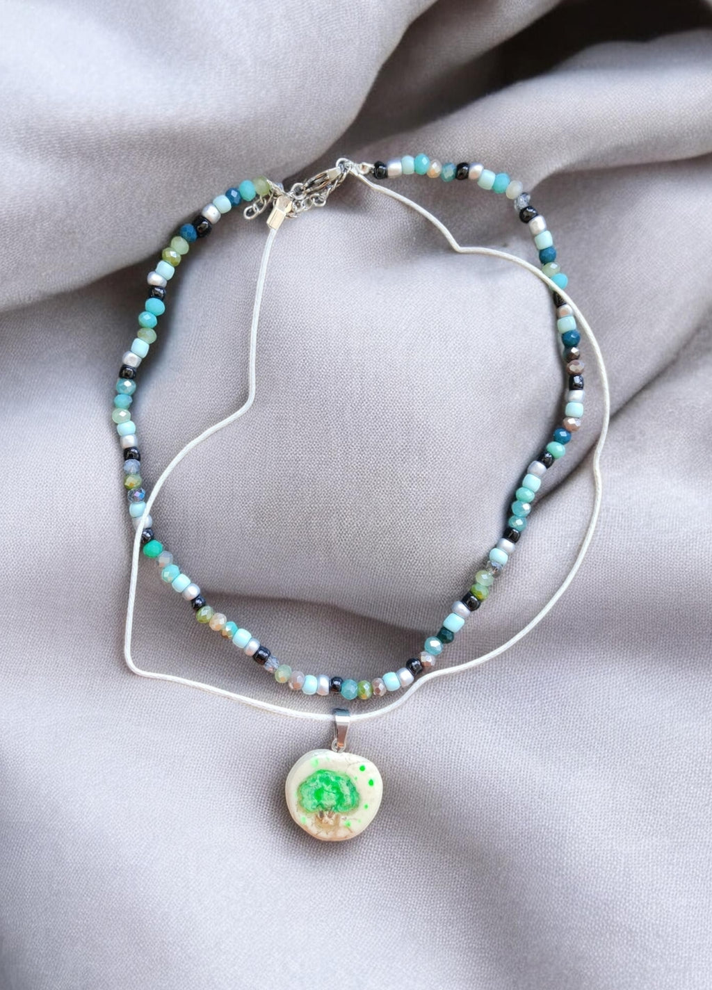 Perlenkette Handmade "Brokkoli 2"