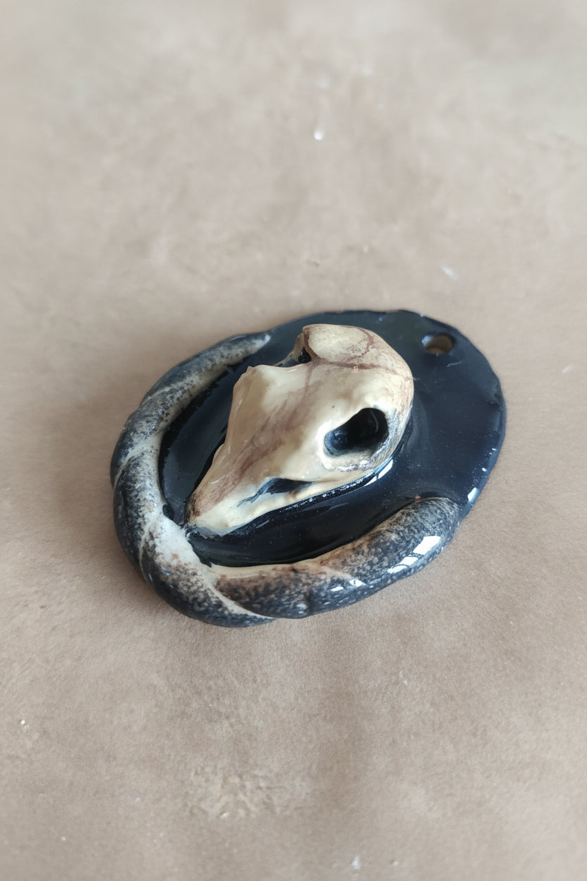 3D Anhänger Mystik "Krähe" – Handgemacht Gothic Schmuck