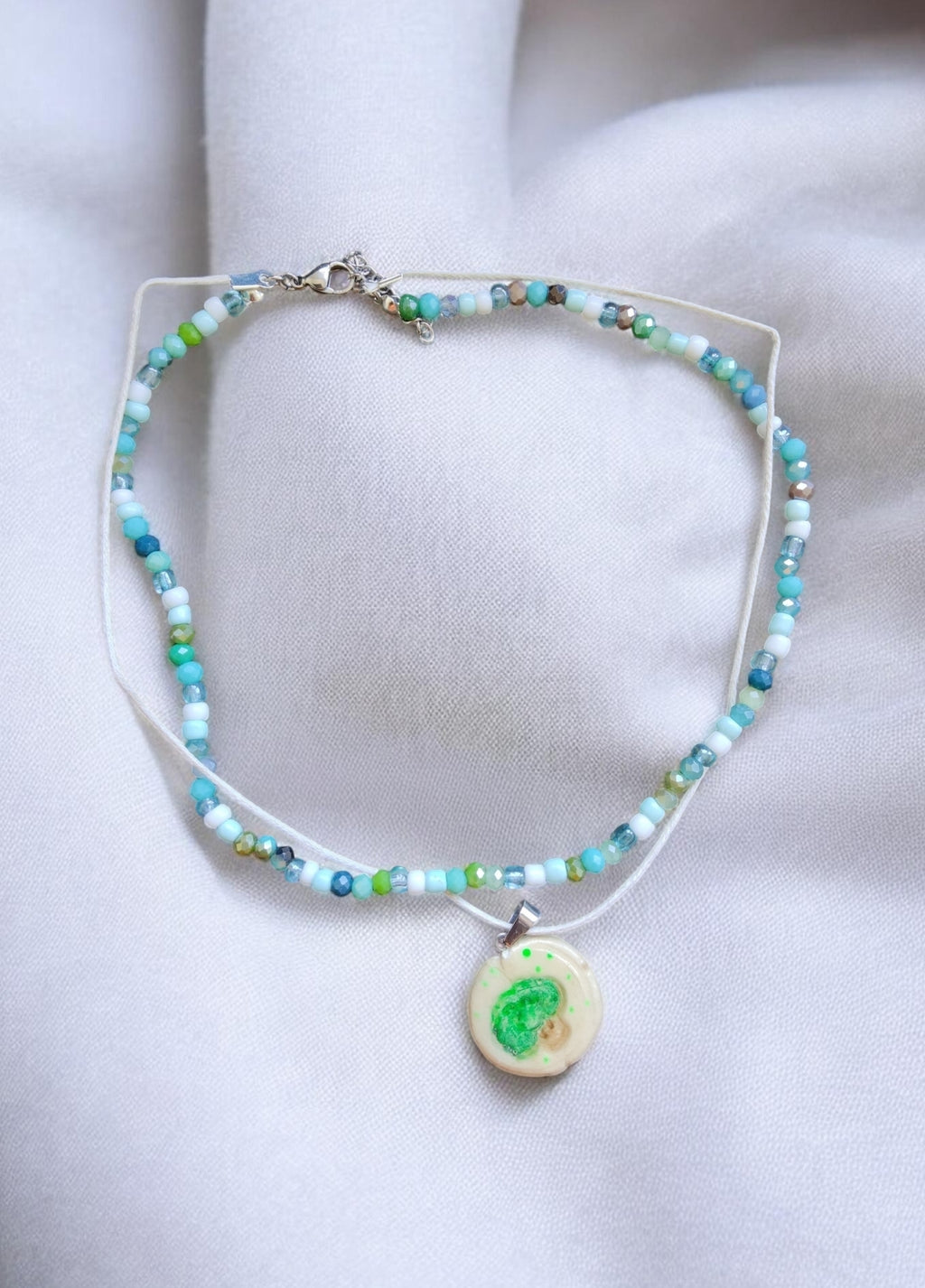 Perlenkette Handmade " Brokkoli 1"
