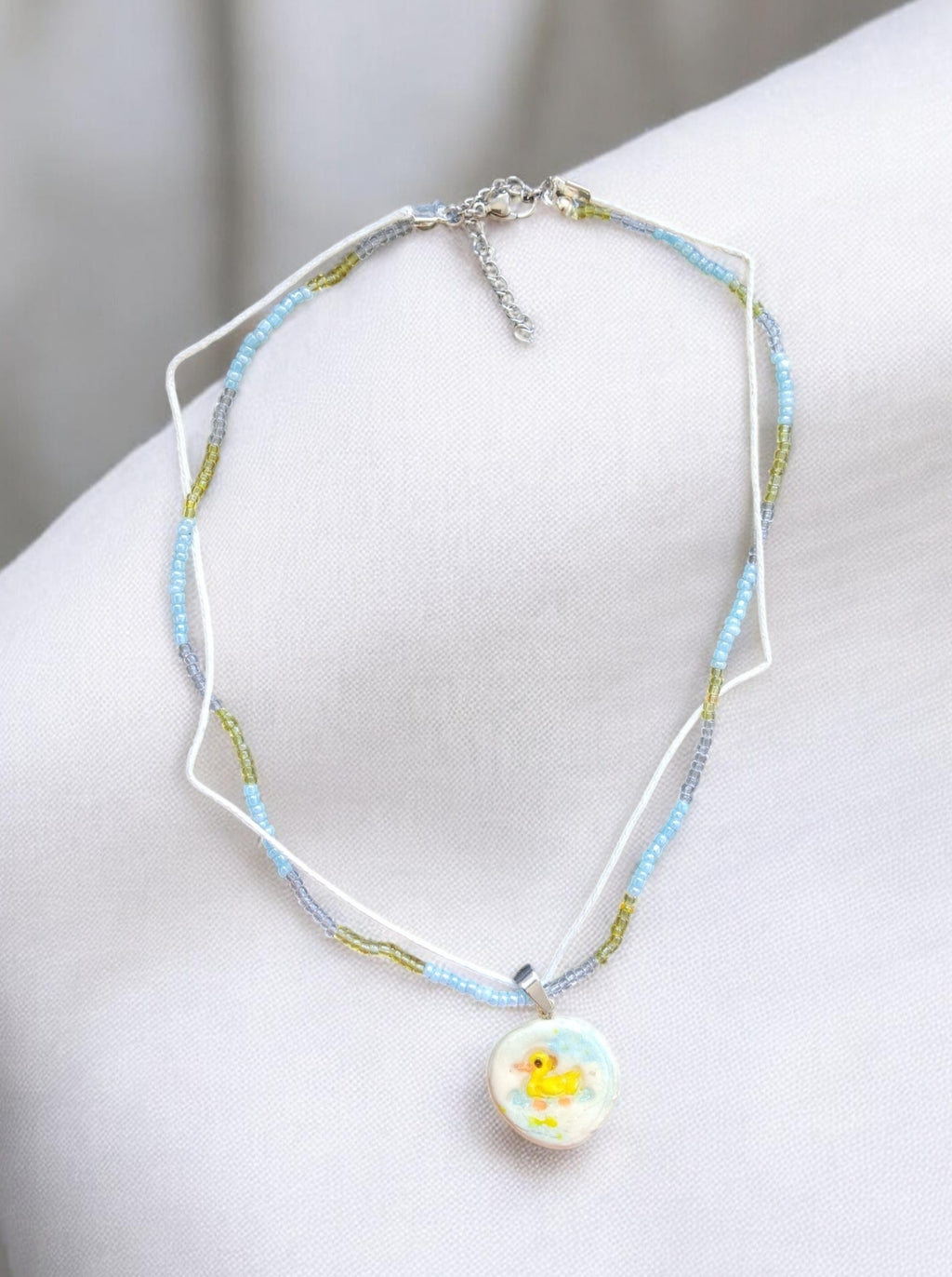 Perlenkette Handmade " Ente 2"