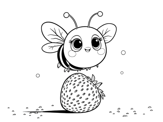 Digitale Bild " Erdbeer Biene"
