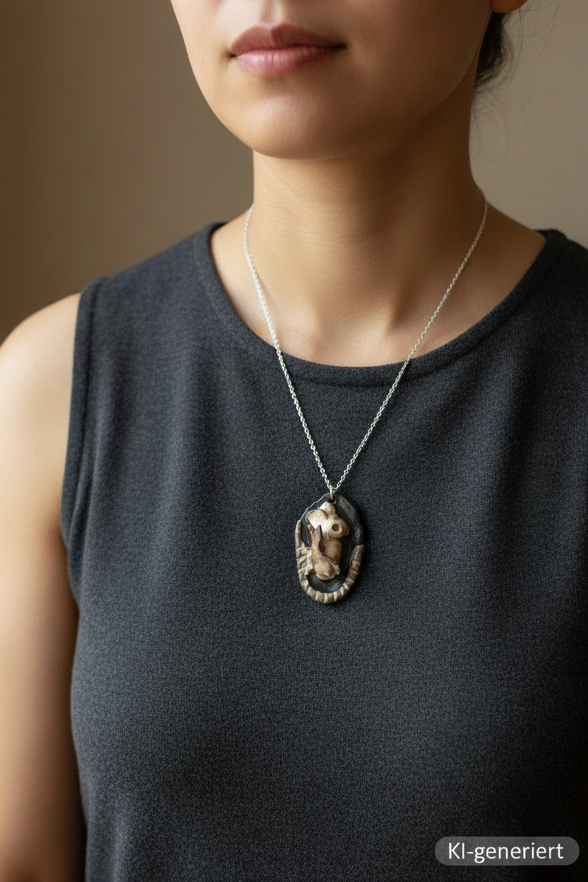 3D Anhänger Mystik "Fledermaus" – Handgemacht Gothic Schmuck
